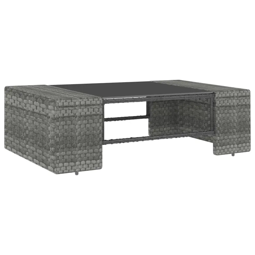 3 Piece Garden Lounge Set Poly Rattan Grey 49527