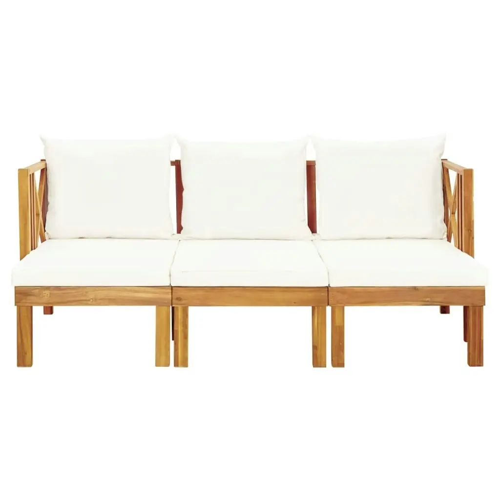 3-Seater Garden Bench with Cushions 179 cm Solid Acacia Wood 310309