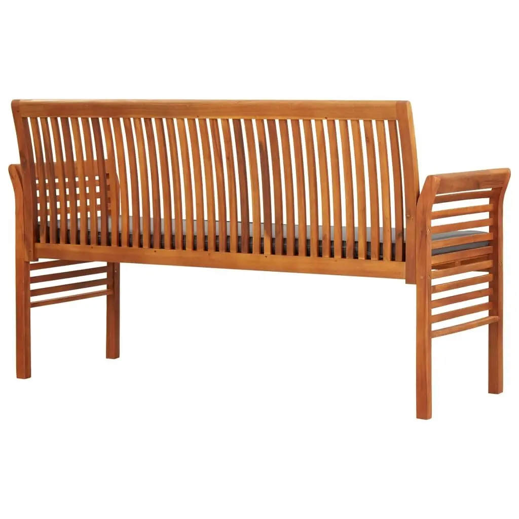 3-Seater Garden Bench with Cushion 150 cm Solid Acacia Wood 45973