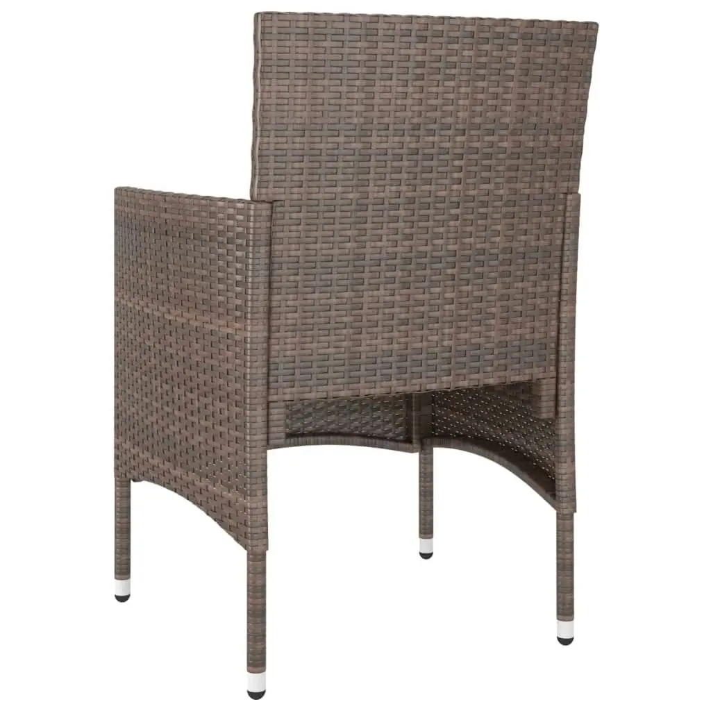 4 Piece Garden Chair and Stool Set Poly Rattan Brown 310613