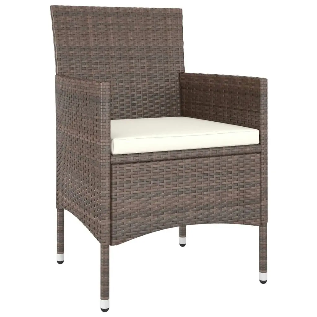 4 Piece Garden Chair and Stool Set Poly Rattan Brown 310613