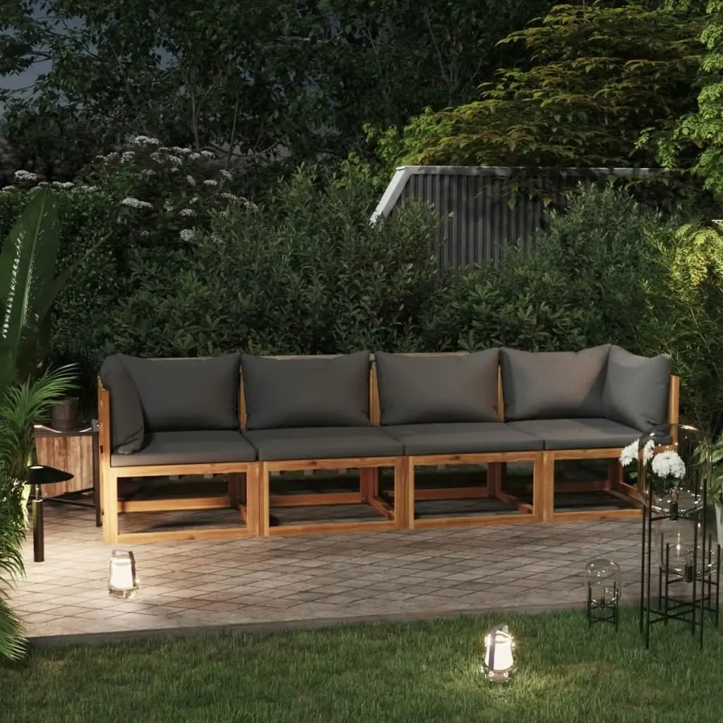 4-Seater Garden Sofa with Cushion Solid Acacia Wood 3057608