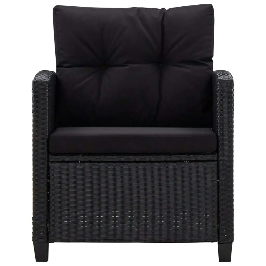 6 Piece Garden Sofa Set with Cushions Poly Rattan Black 46151