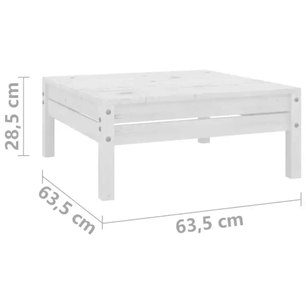 Garden Footstool White Solid Pinewood 806578