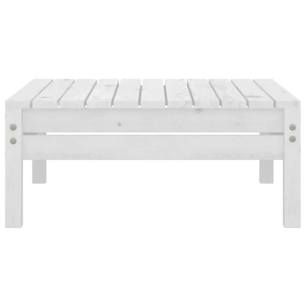 Garden Footstool White Solid Pinewood 806578