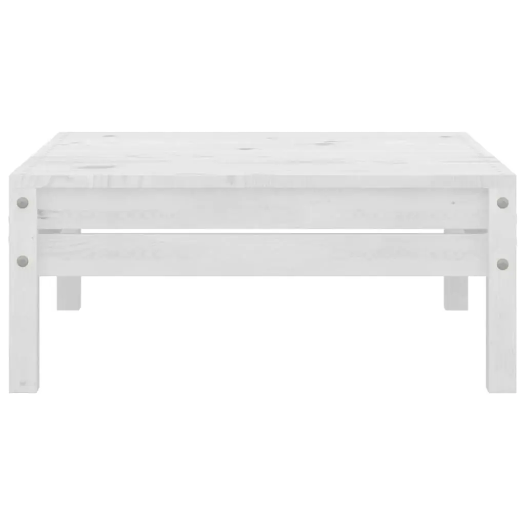 Garden Footstool White Solid Pinewood 806578