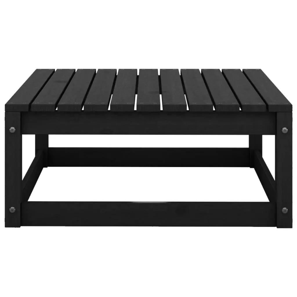 Garden Footstool 70x70x30 cm Black Solid Pinewood 805674