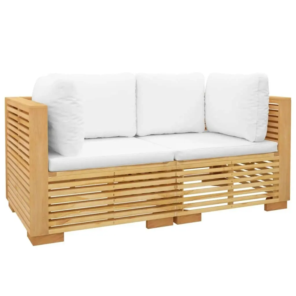 Garden Corner Sofas with Cushions 2 pcs Solid Wood Teak 3100863