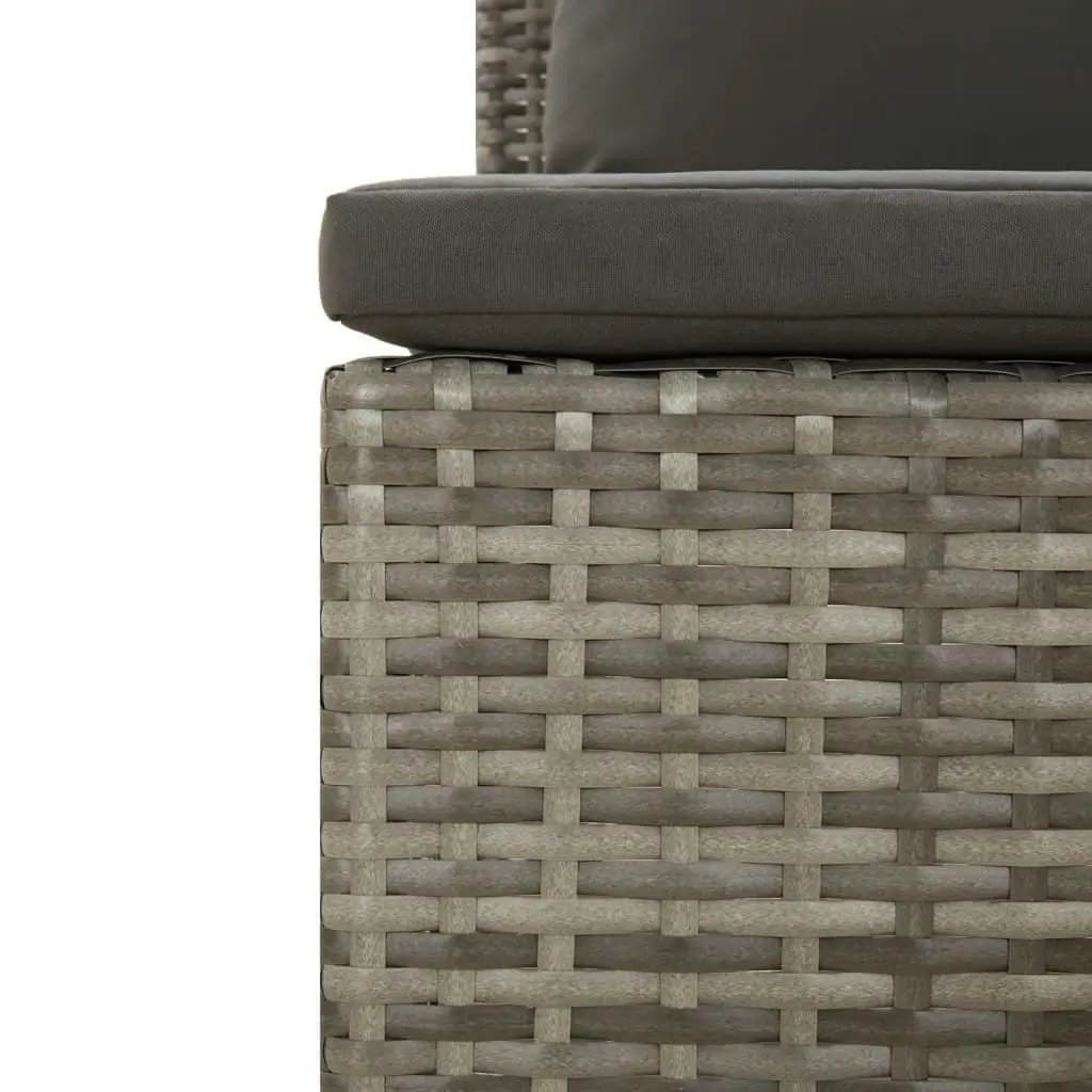 Garden Middle Sofa with Cushion Grey Poly Rattan 362694