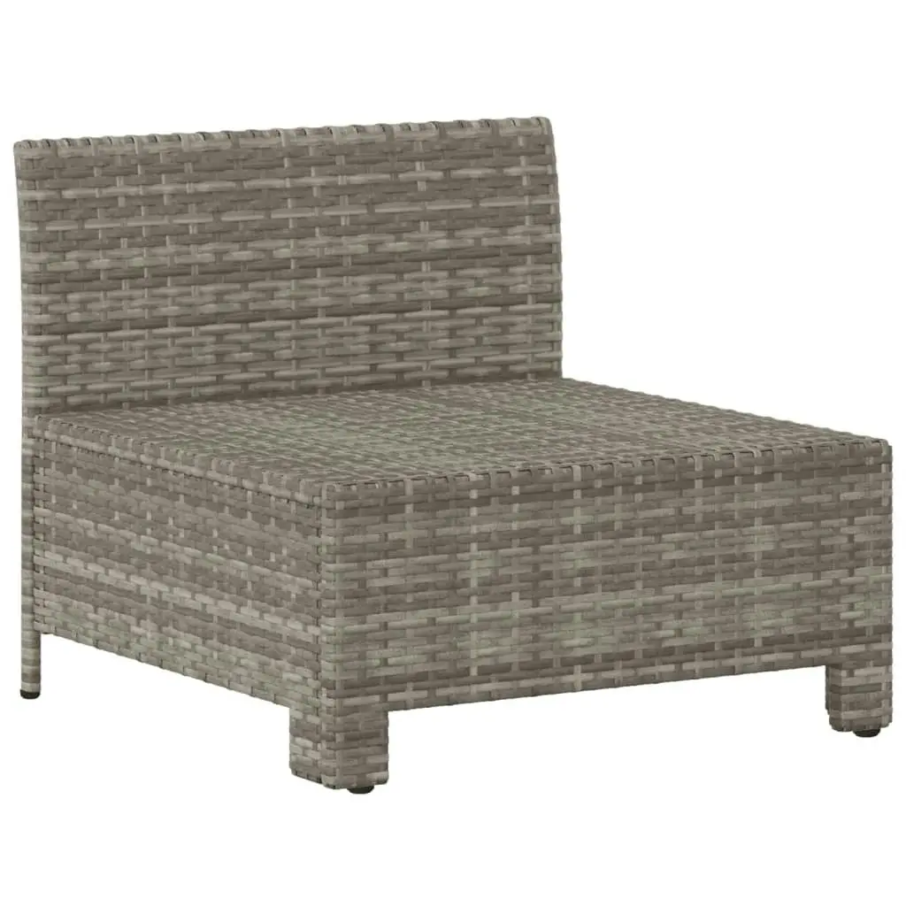 Garden Middle Sofa with Cushion Grey Poly Rattan 362694