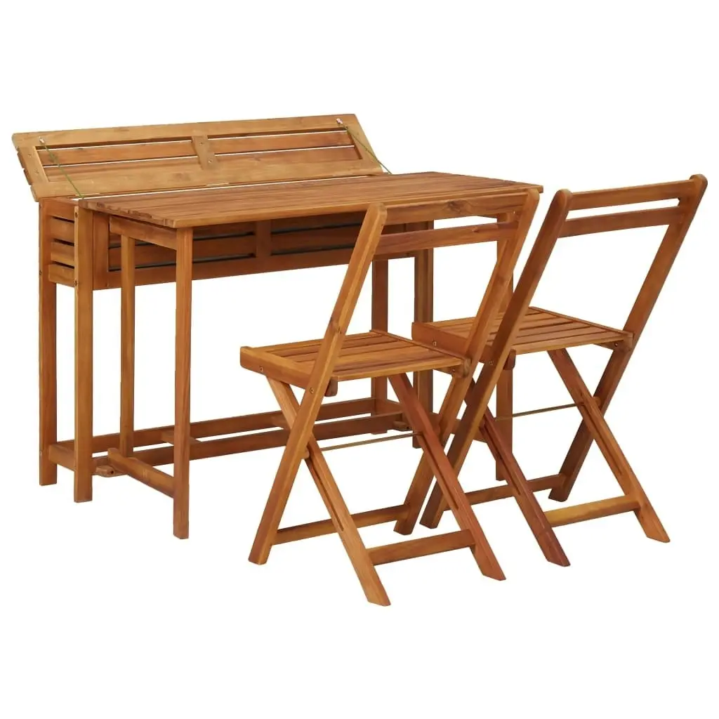 Garden Planter Table with 2 Bistro Chairs Solid Acacia Wood 45910