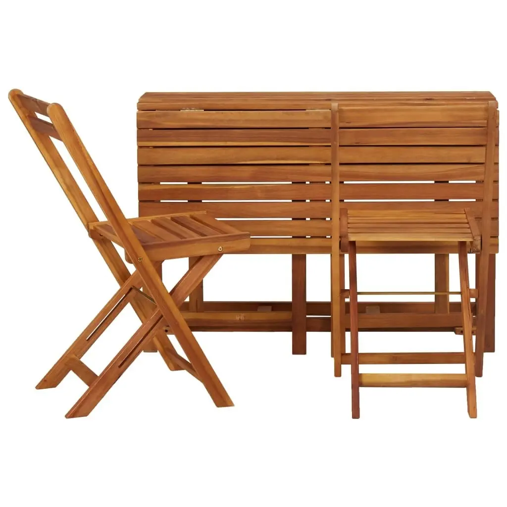 Garden Planter Table with 2 Bistro Chairs Solid Acacia Wood 45910