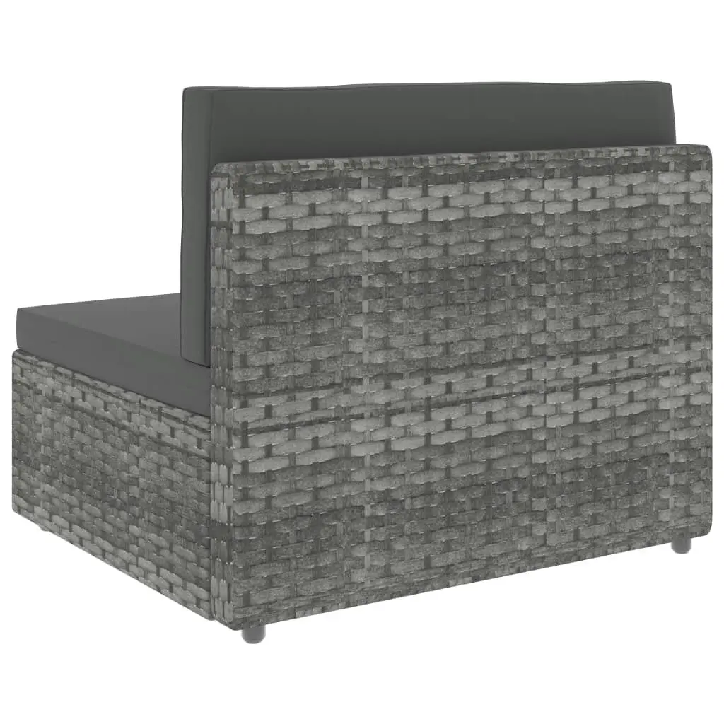 2 Piece Garden Lounge Set Poly Rattan Grey 49522