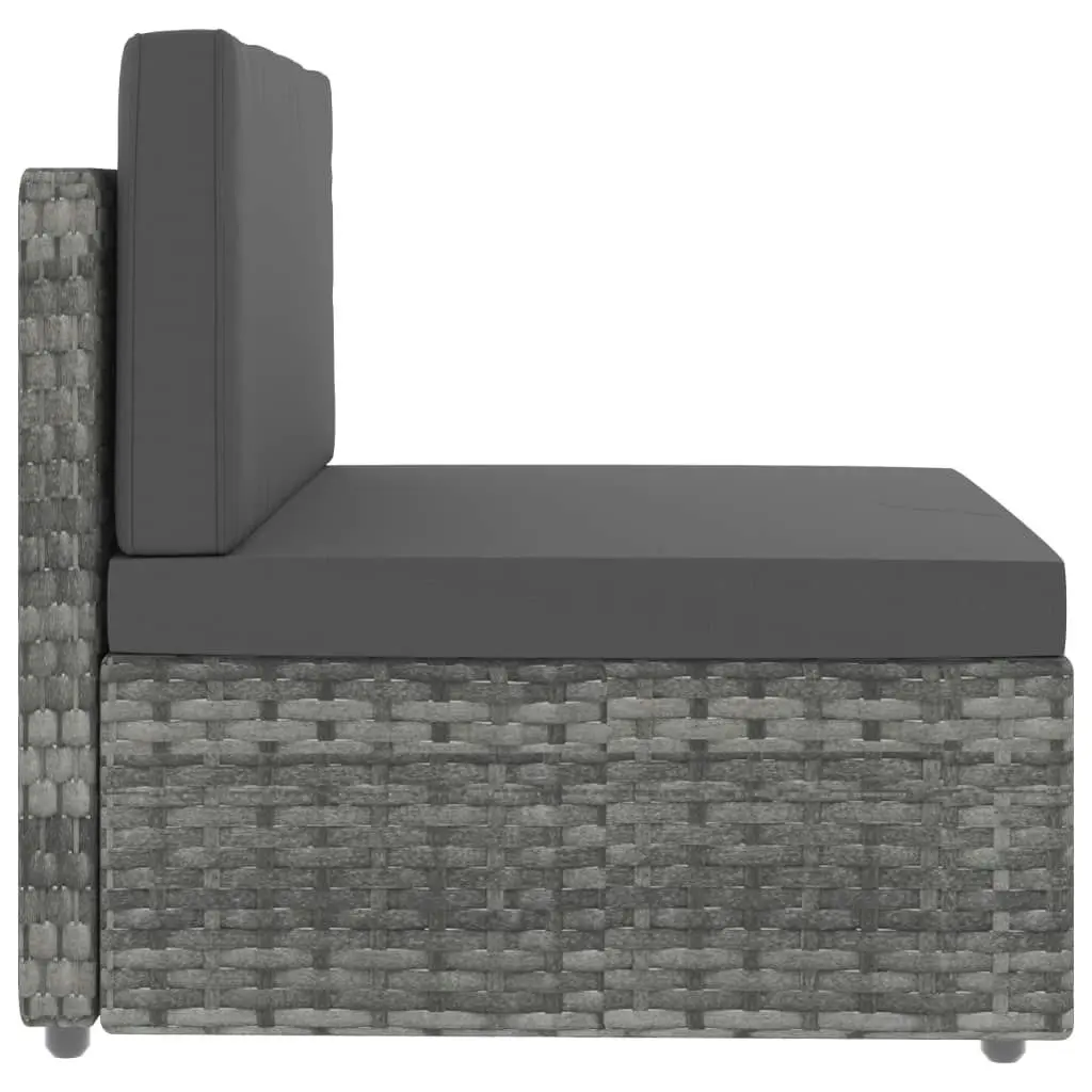 2 Piece Garden Lounge Set Poly Rattan Grey 49522