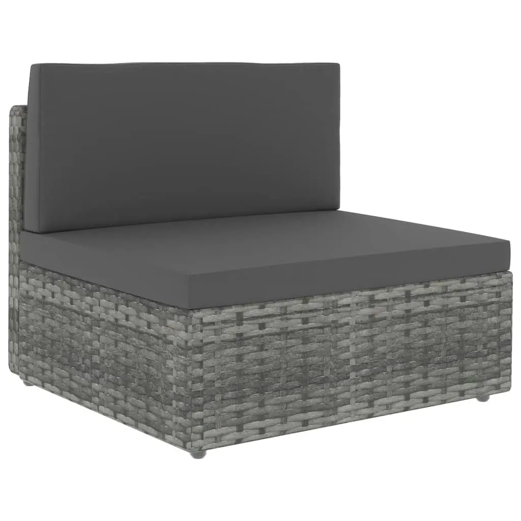 2 Piece Garden Lounge Set Poly Rattan Grey 49522