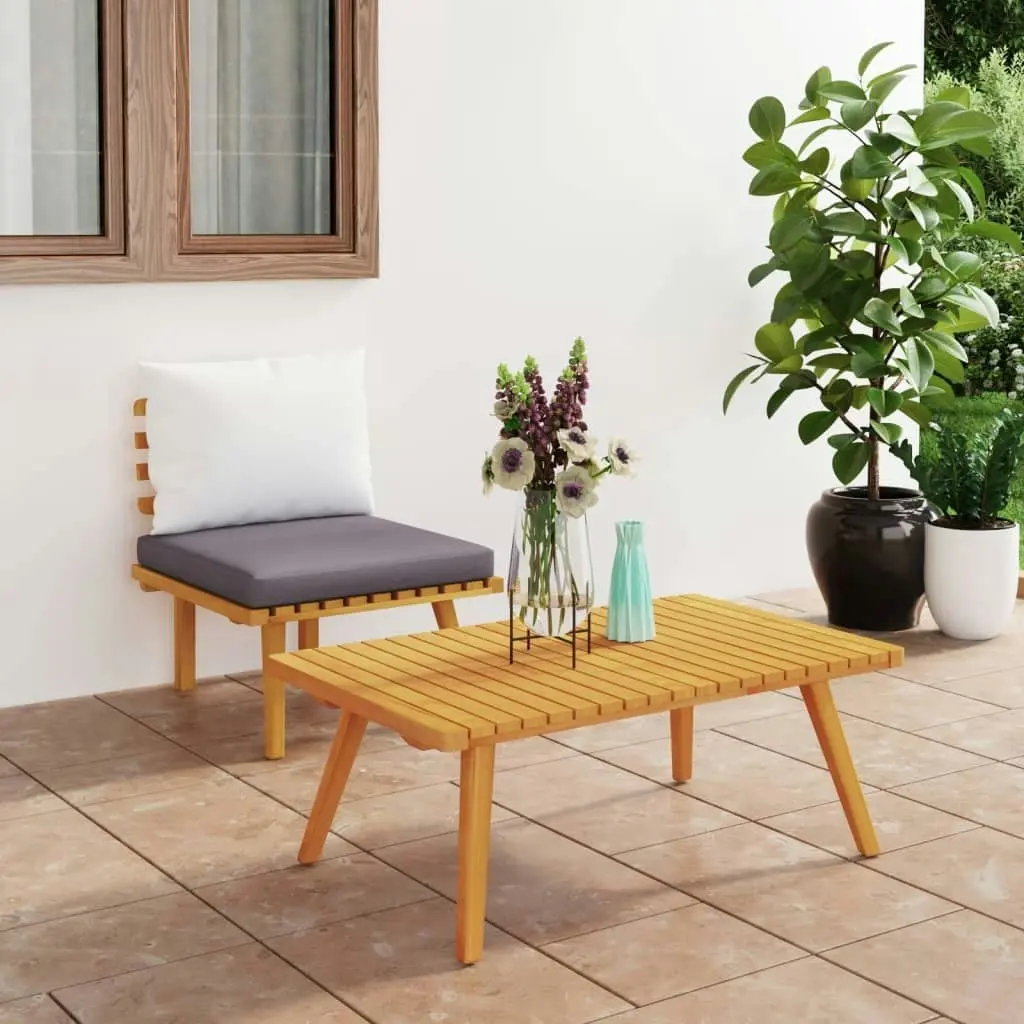 2 Piece Garden Lounge Set with Cushions Solid Acacia Wood 316267