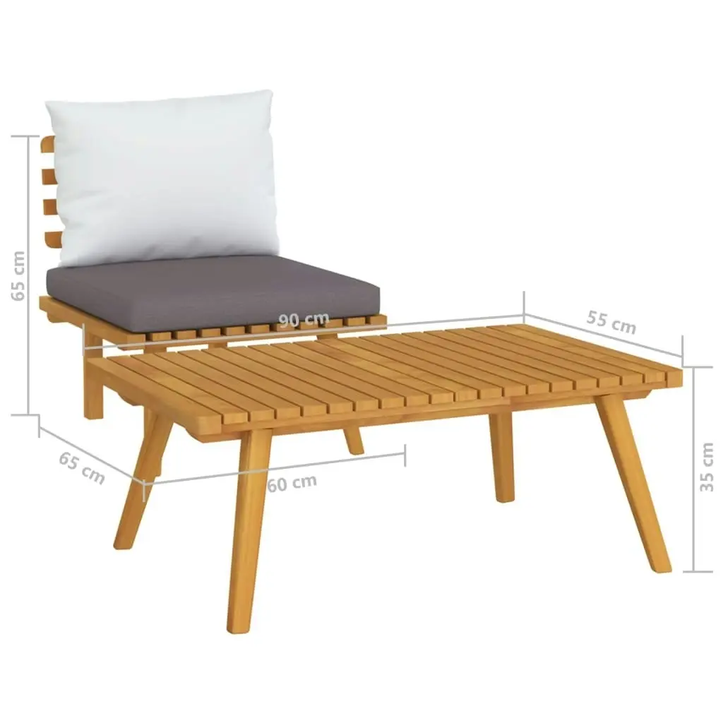 2 Piece Garden Lounge Set with Cushions Solid Acacia Wood 316267