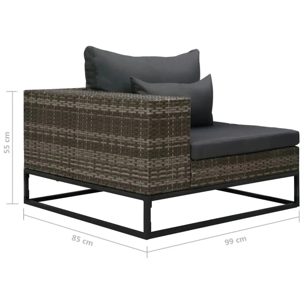 2 Piece Garden Sofa Set with Cushions Poly Rattan Grey 49528