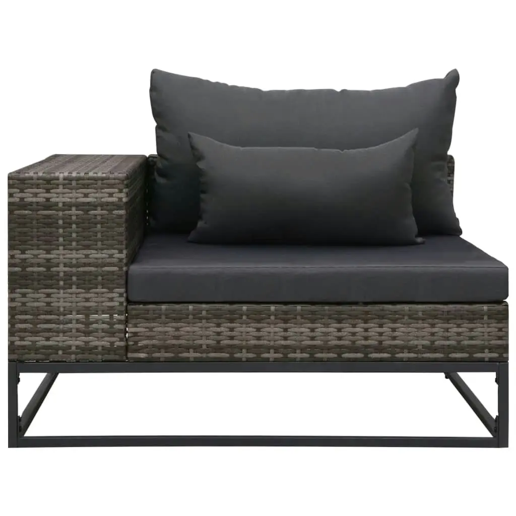 2 Piece Garden Sofa Set with Cushions Poly Rattan Grey 49528