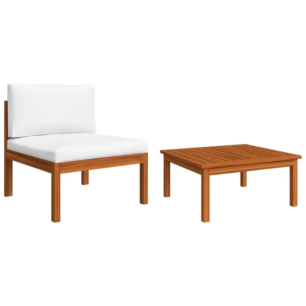 2 Piece Garden Lounge Set with Cushions Solid Acacia Wood 312427