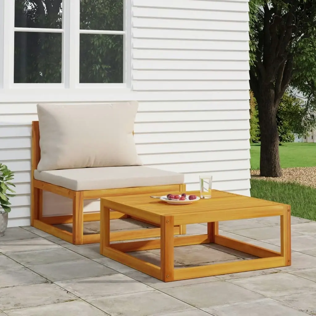 2 Piece Garden Sofa Set with Cushions Solid Wood Acacia 360011