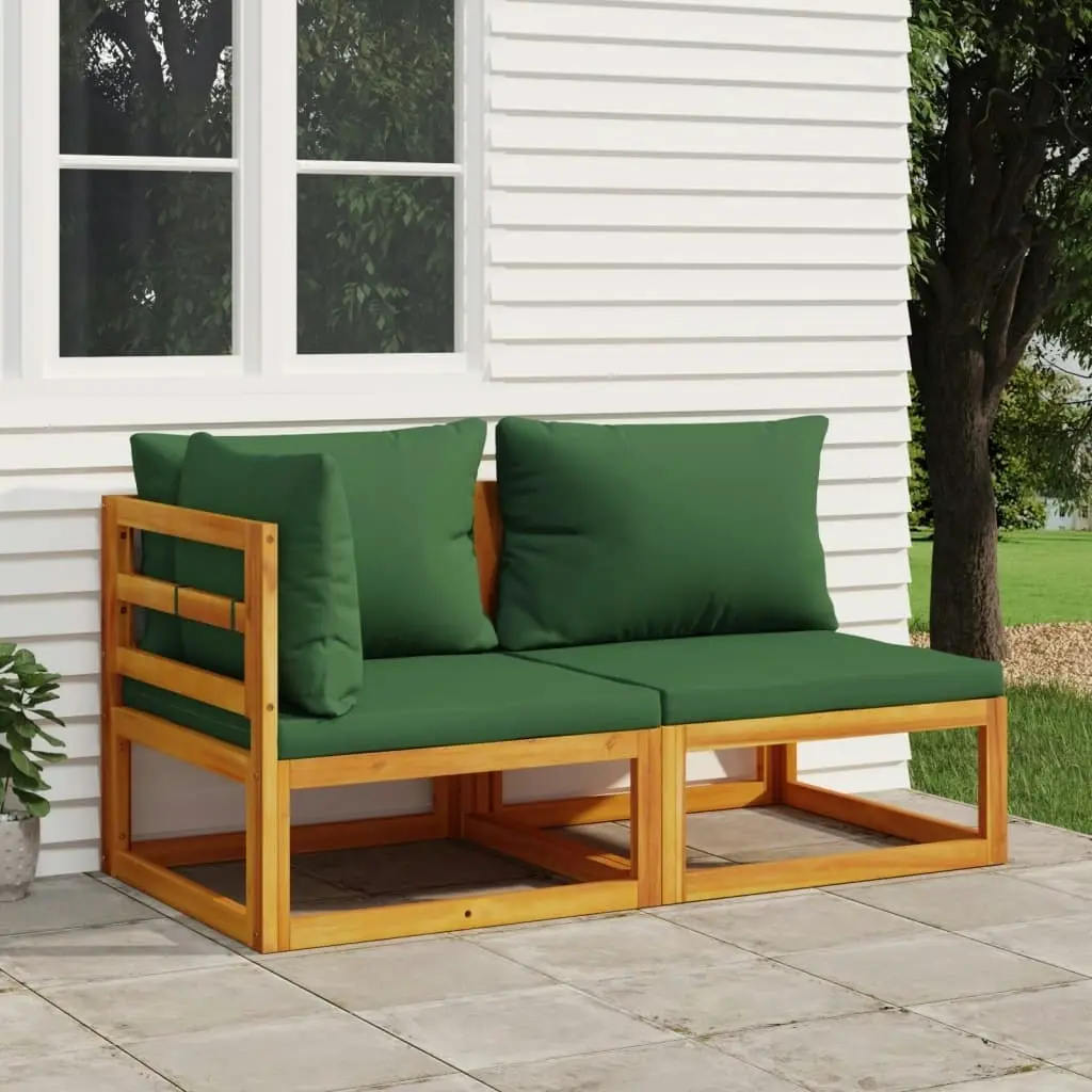 2 Piece Garden Sofa Set with Cushions Solid Wood Acacia 360018