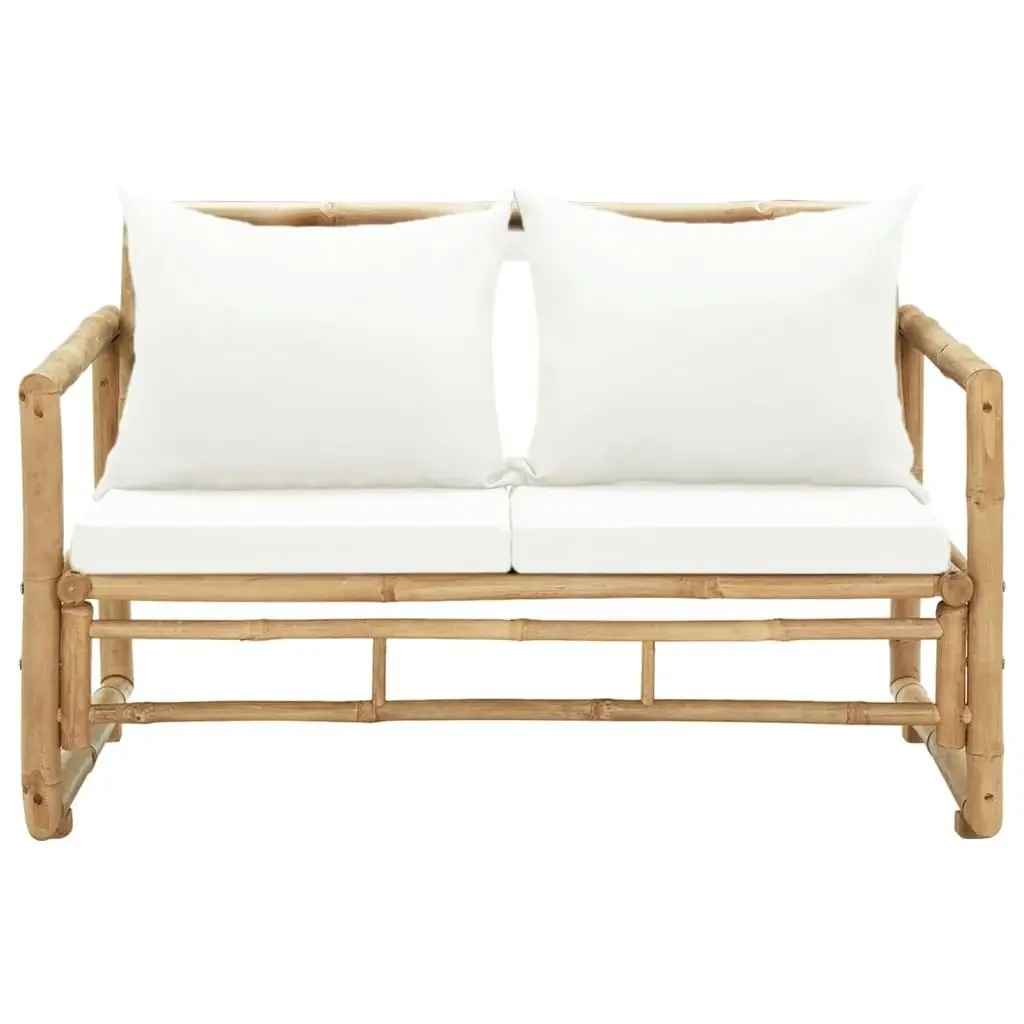 2 Seater Garden Sofa with Cushions Bamboo 43157