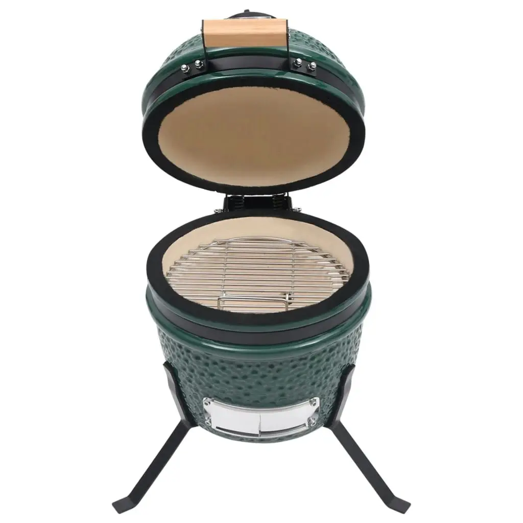 2-in-1 Kamado Barbecue Grill Smoker Ceramic 56 cm Green 316094