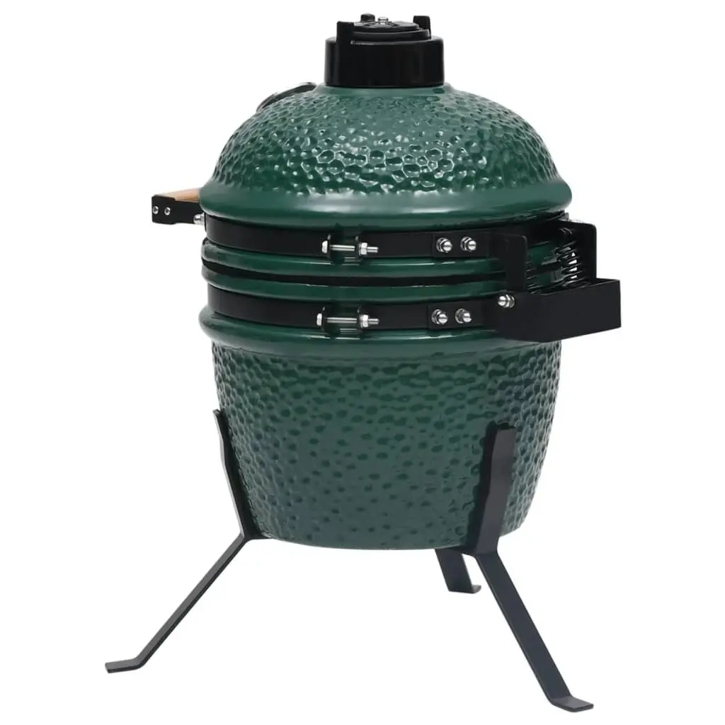 2-in-1 Kamado Barbecue Grill Smoker Ceramic 56 cm Green 316094