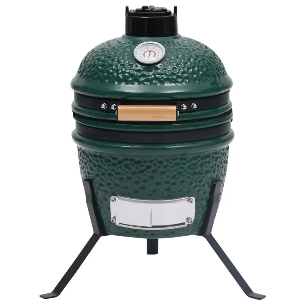 2-in-1 Kamado Barbecue Grill Smoker Ceramic 56 cm Green 316094