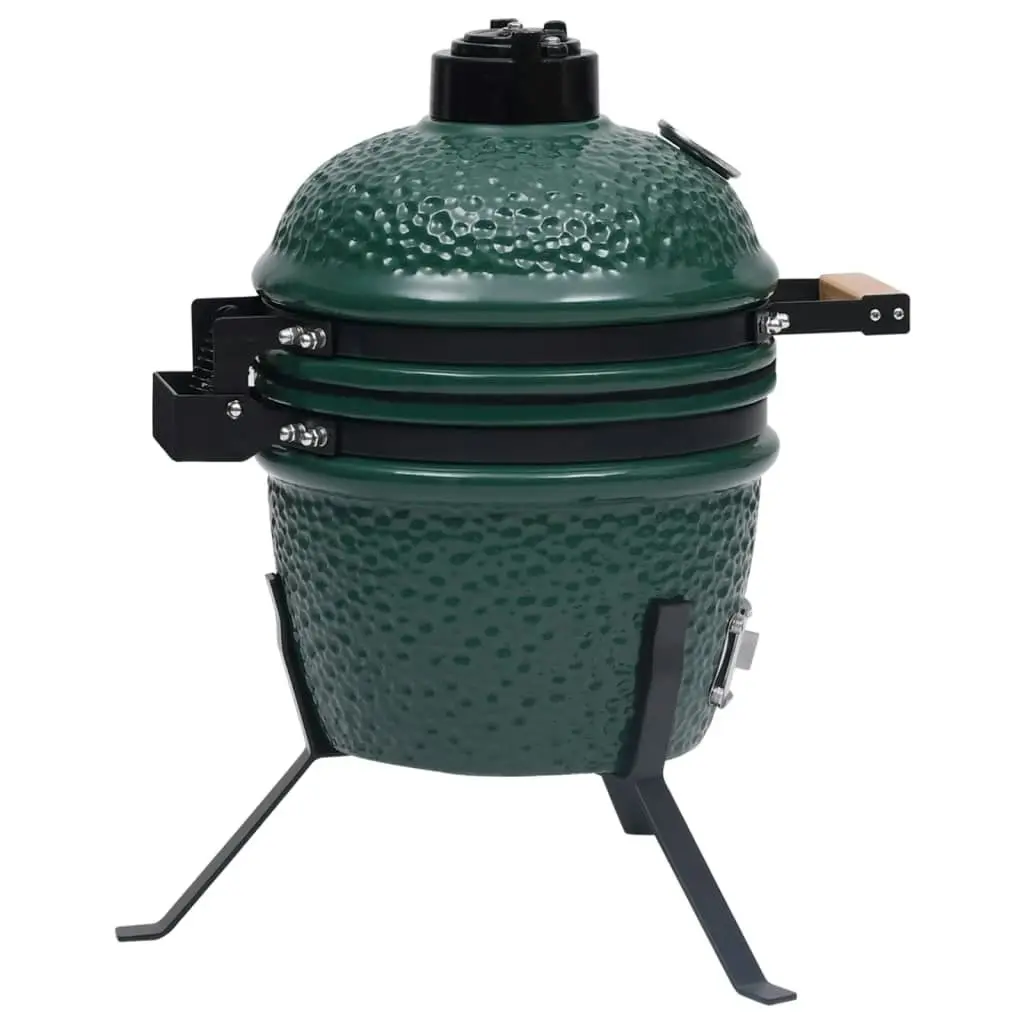 2-in-1 Kamado Barbecue Grill Smoker Ceramic 56 cm Green 316094