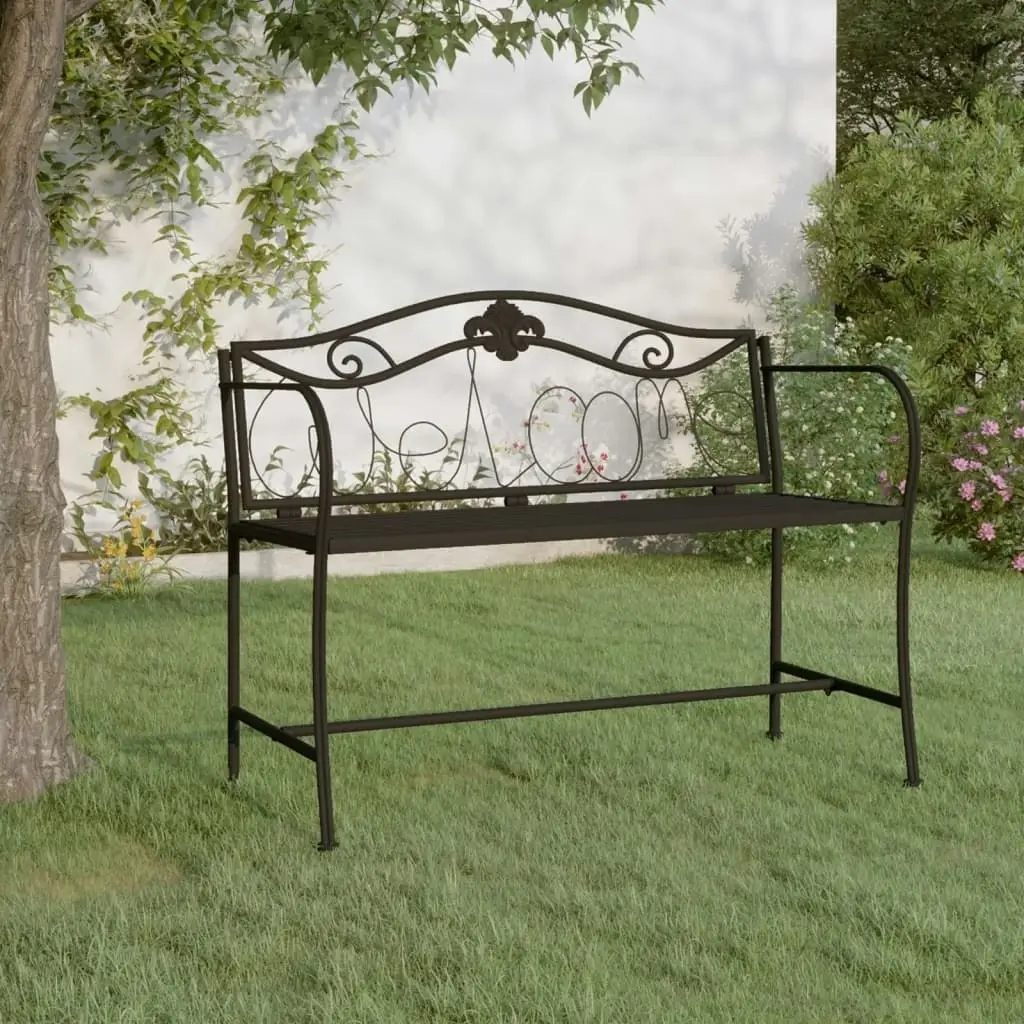 2-Seater Garden Bench 104 cm Black Steel 318831