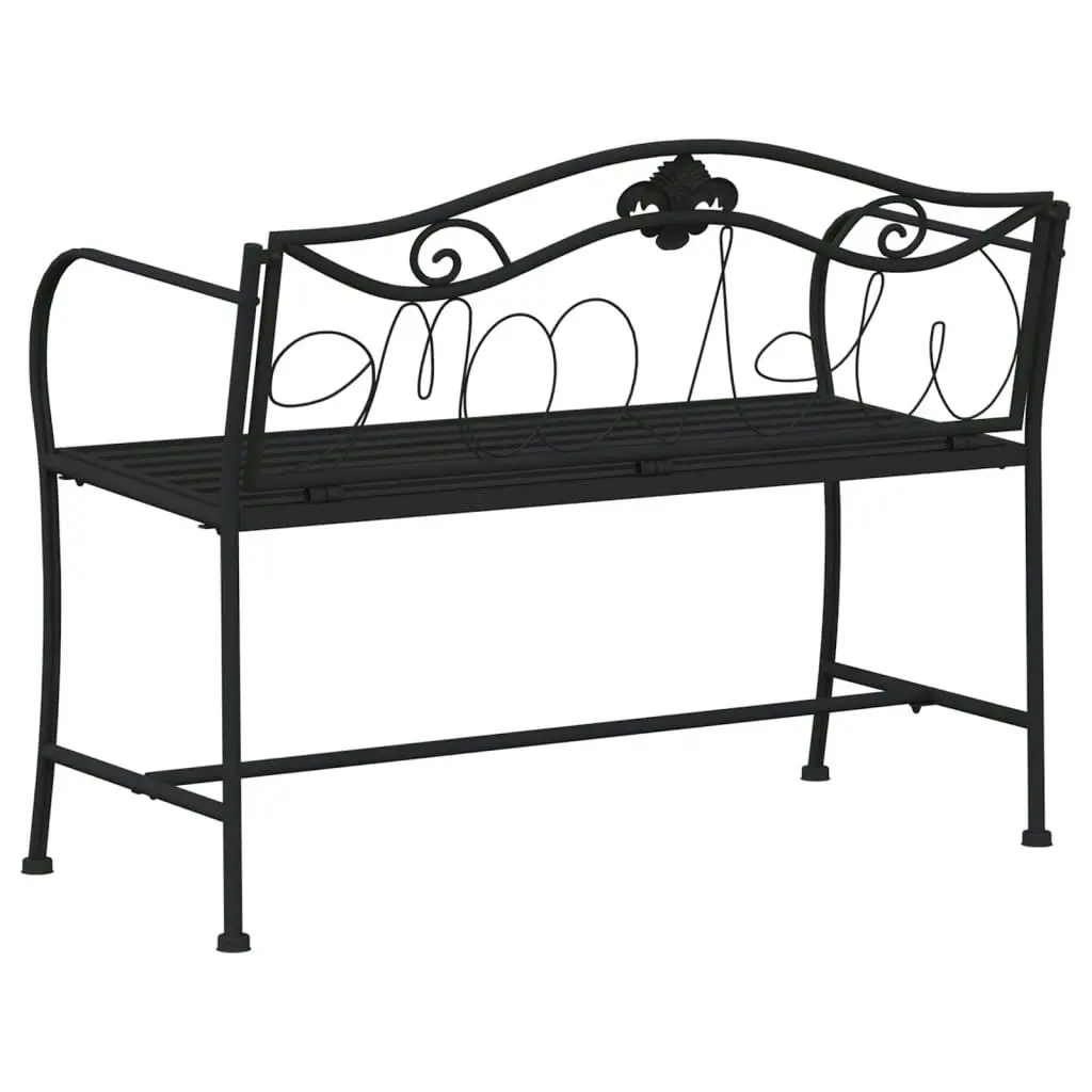 2-Seater Garden Bench 104 cm Black Steel 318831