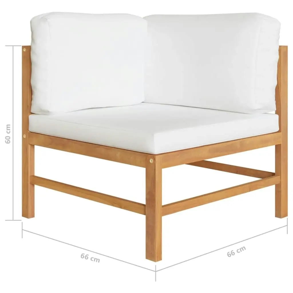 2-seater Garden Bench with Cream Cushions Solid Teak Wood 3068854