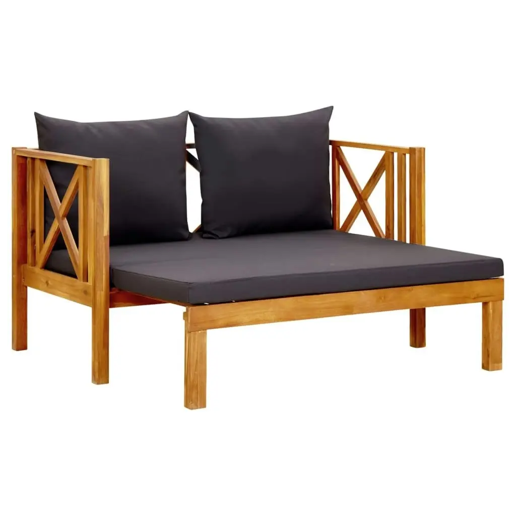 2-Seater Garden Bench with Cushions 122 cm Solid Acacia Wood 310308