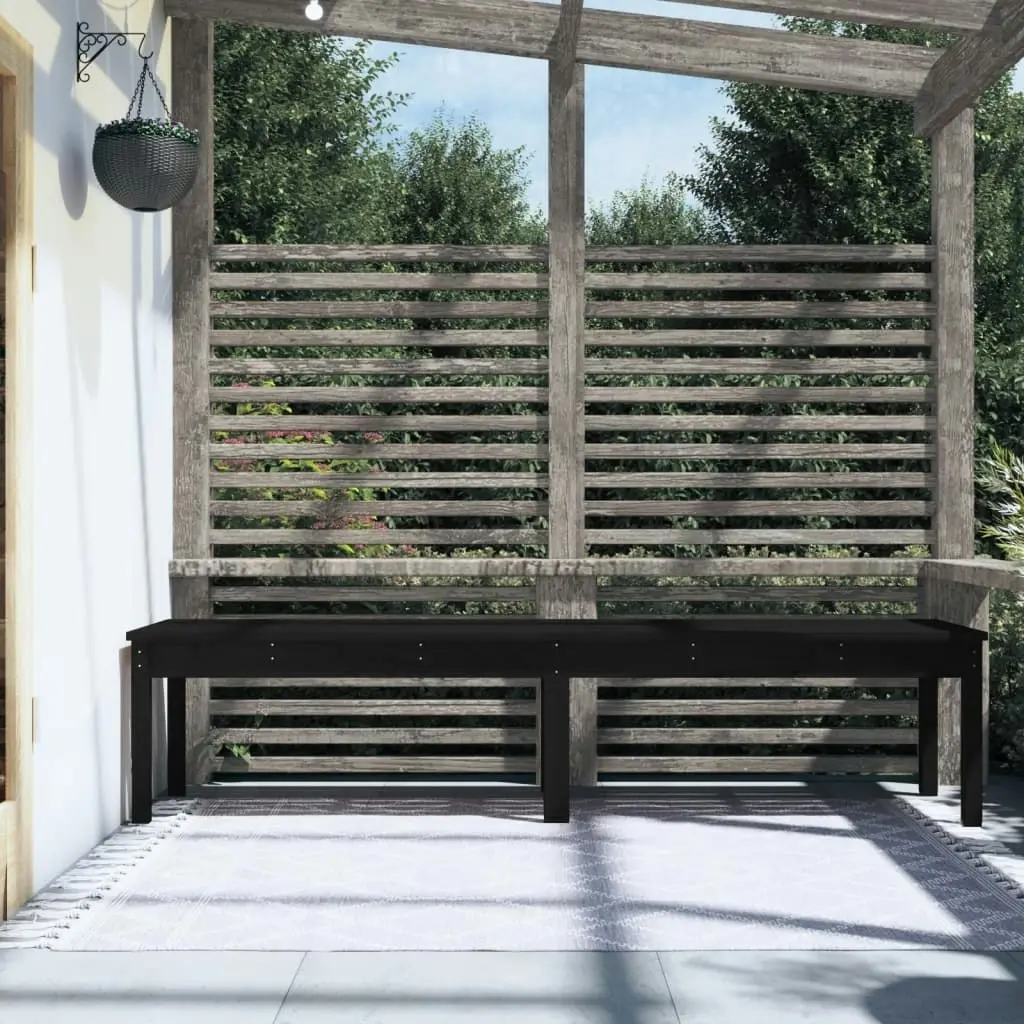 2-Seater Garden Bench Black 203.5x44x45 cm Solid Wood Pine 824022