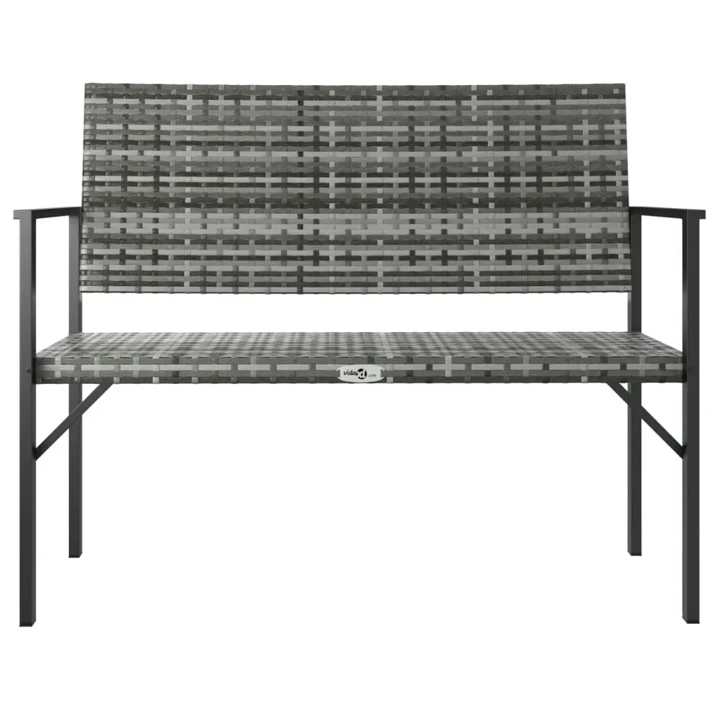 2-Seater Garden Bench Grey Poly Rattan 364122