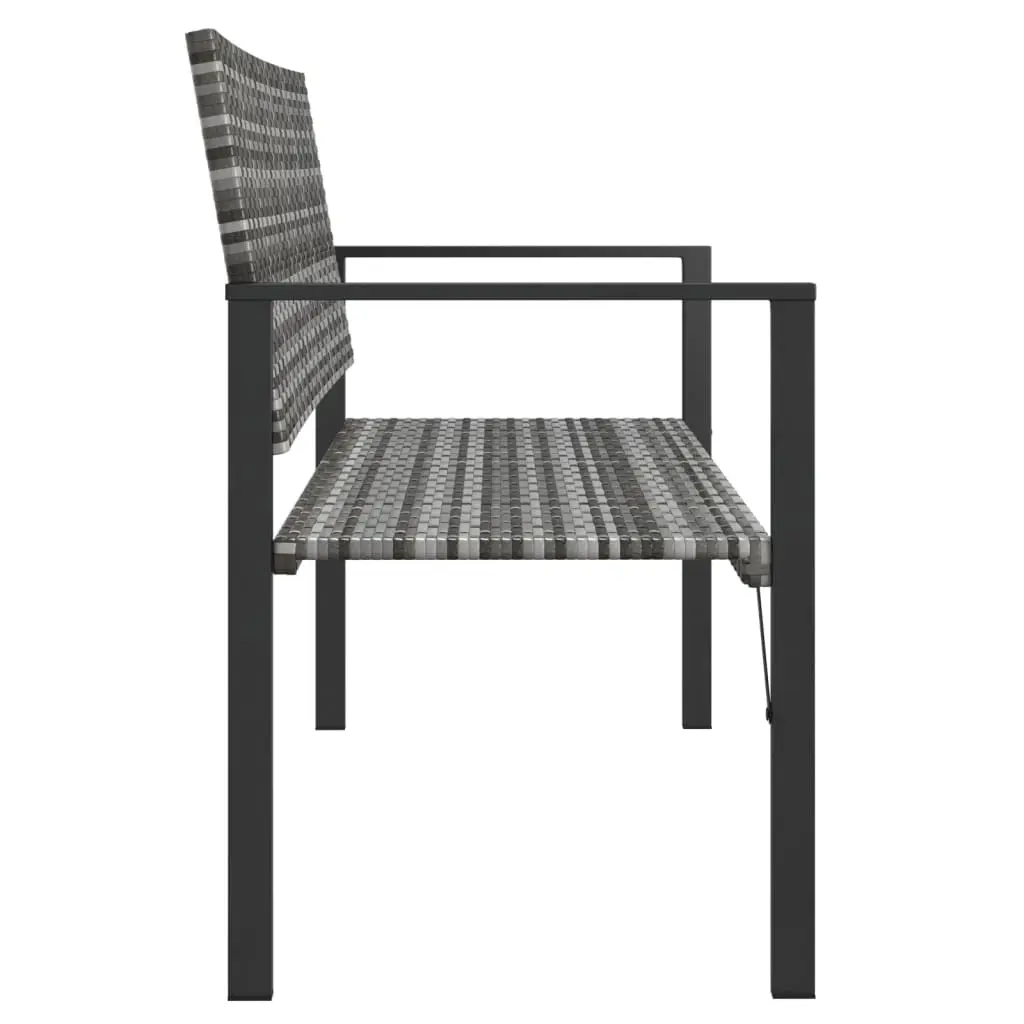 2-Seater Garden Bench Grey Poly Rattan 364122