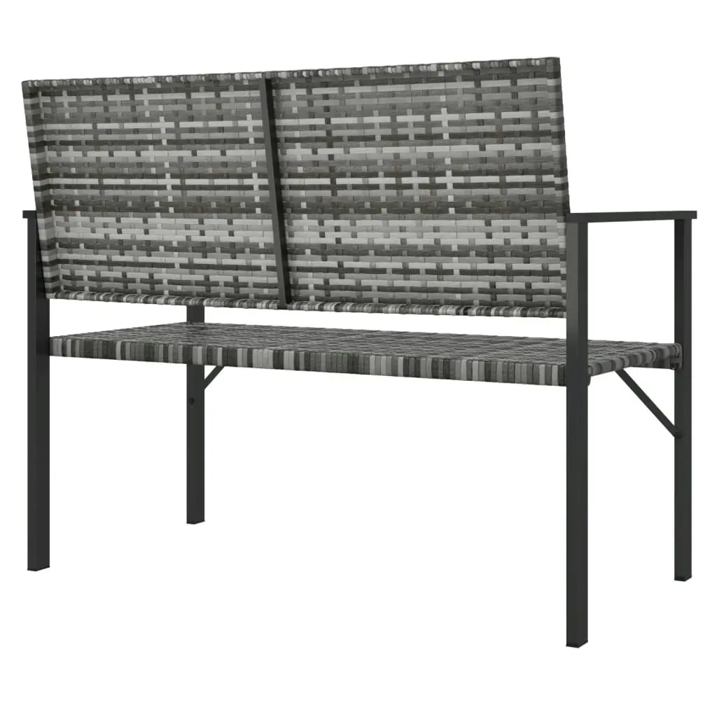 2-Seater Garden Bench Grey Poly Rattan 364122