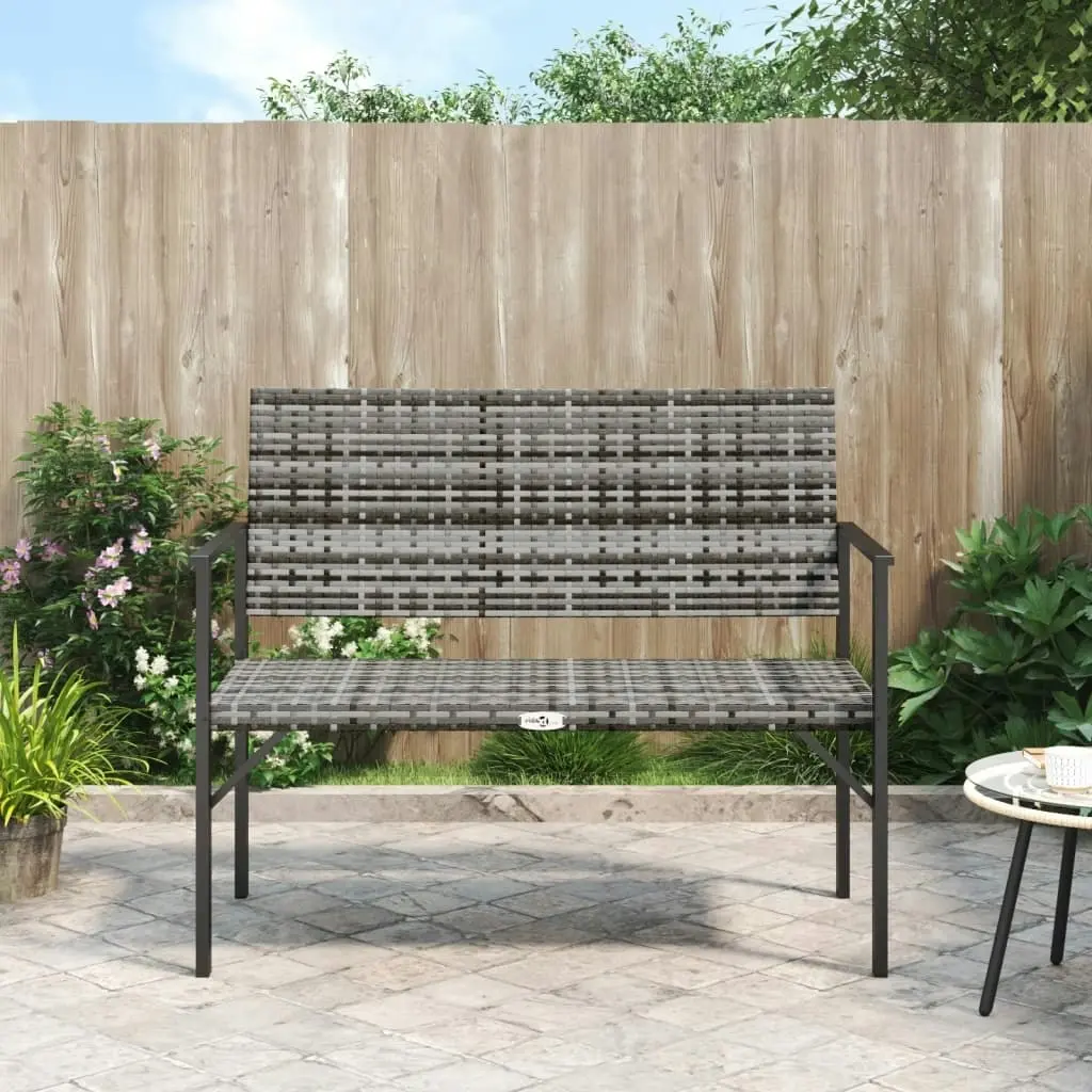 2-Seater Garden Bench Grey Poly Rattan 364122