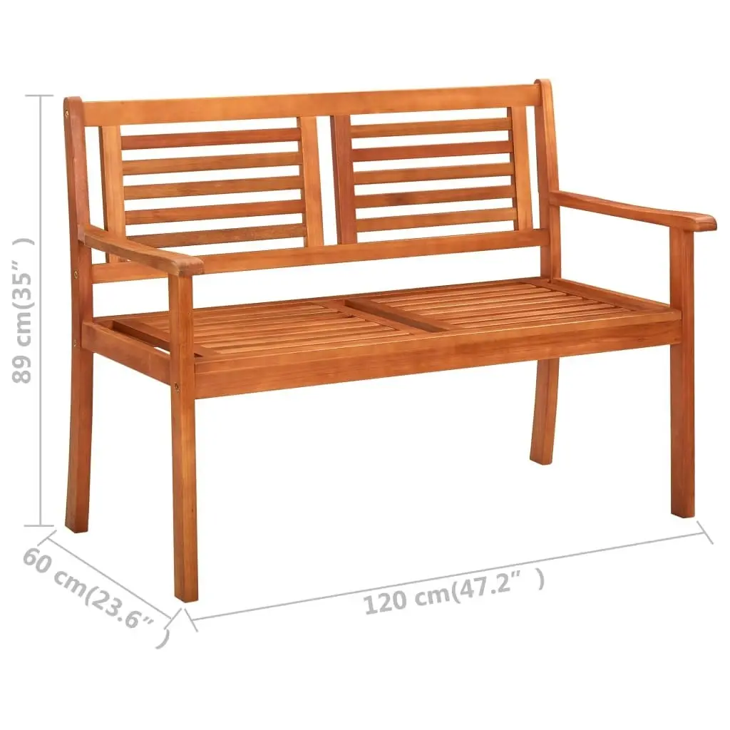 2-Seater Garden Bench 120 cm Solid Eucalyptus Wood 44398