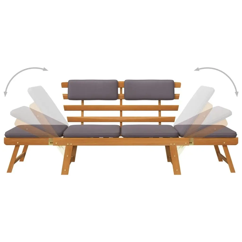 2-in-1 Garden Daybed with Cushion 190 cm Solid Acacia Wood 45960