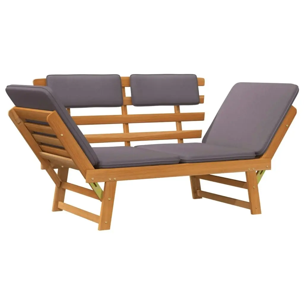 2-in-1 Garden Daybed with Cushion 190 cm Solid Acacia Wood 45960