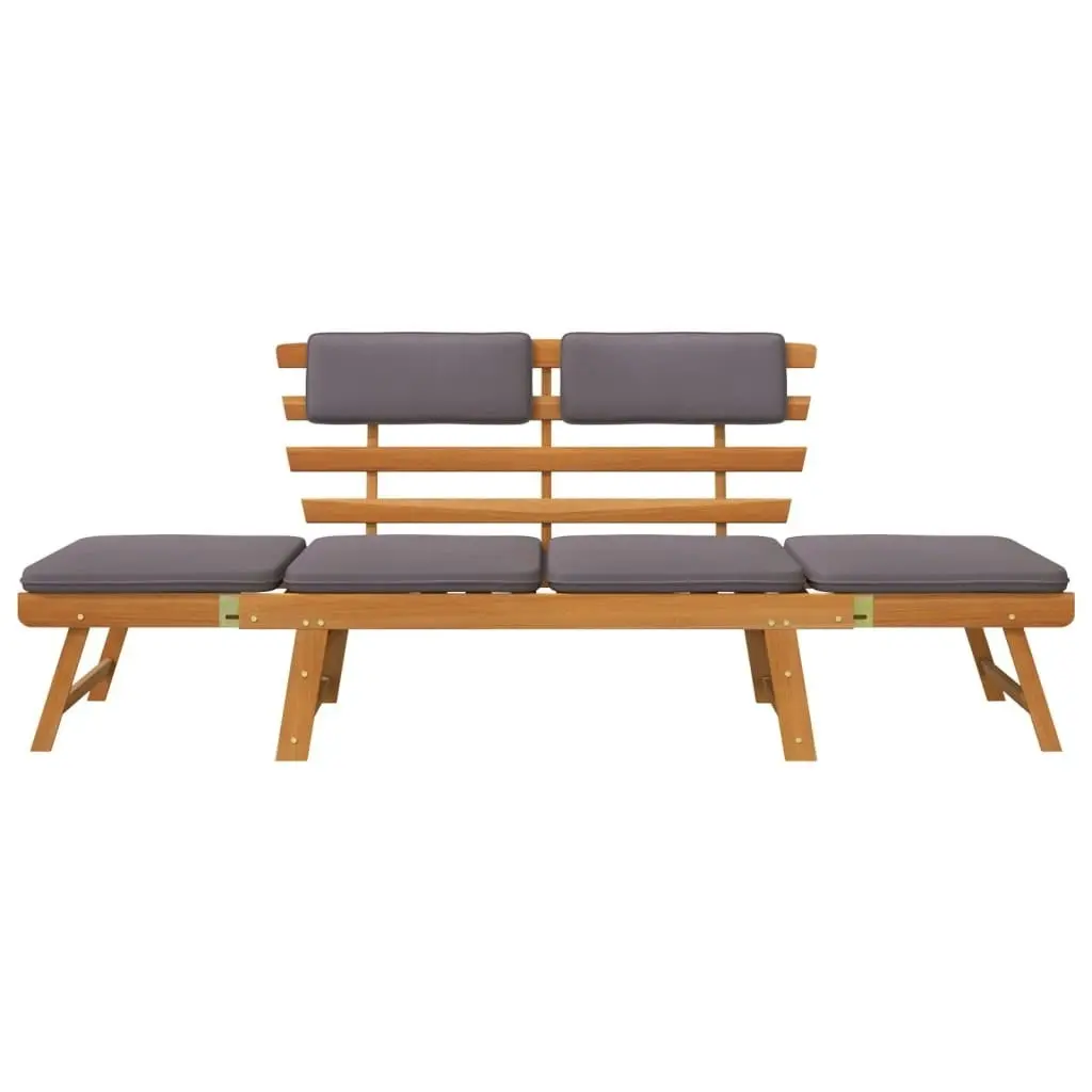 2-in-1 Garden Daybed with Cushion 190 cm Solid Acacia Wood 45960