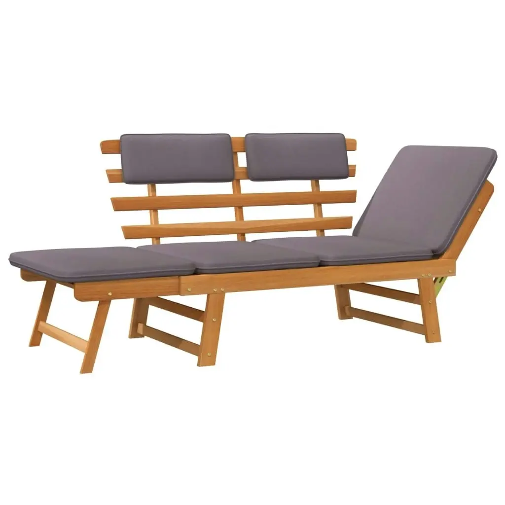 2-in-1 Garden Daybed with Cushion 190 cm Solid Acacia Wood 45960