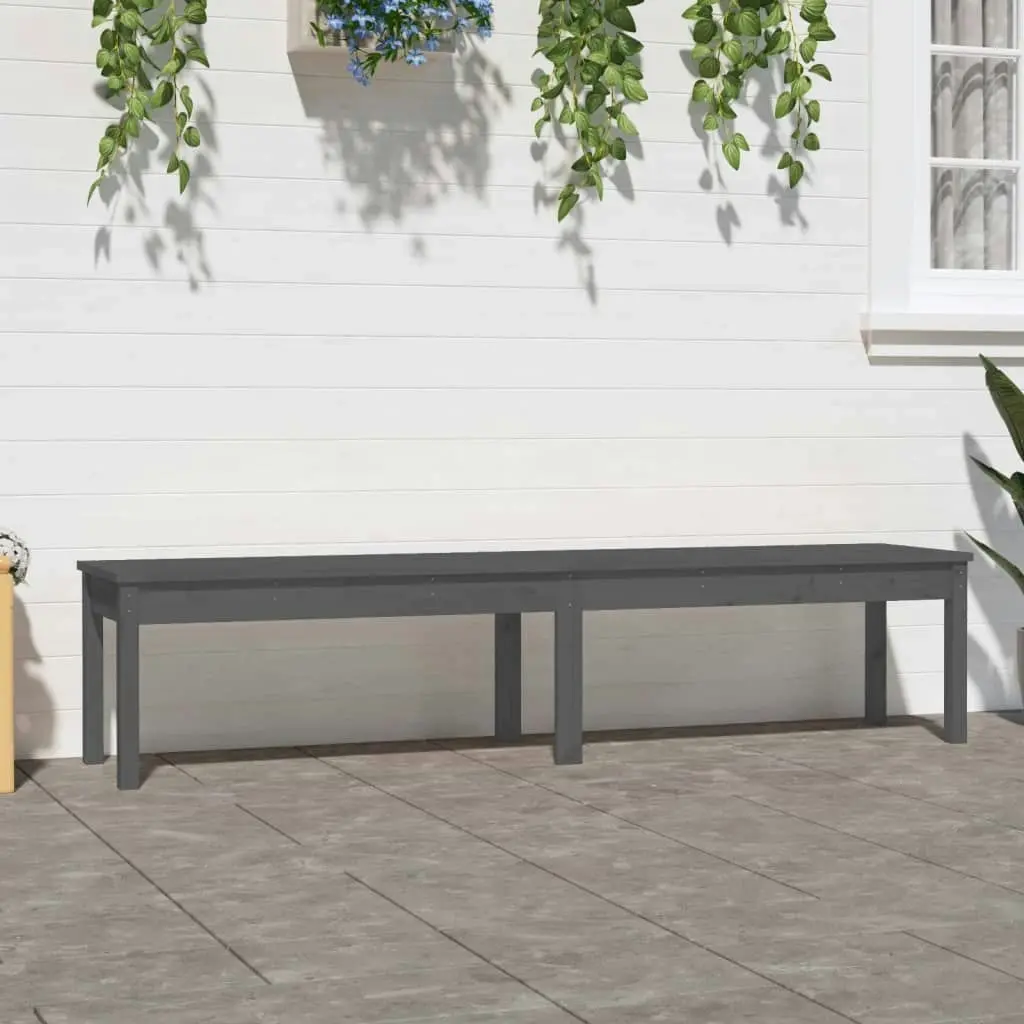 2-Seater Garden Bench Grey 203.5x44x45 cm Solid Wood Pine 824020