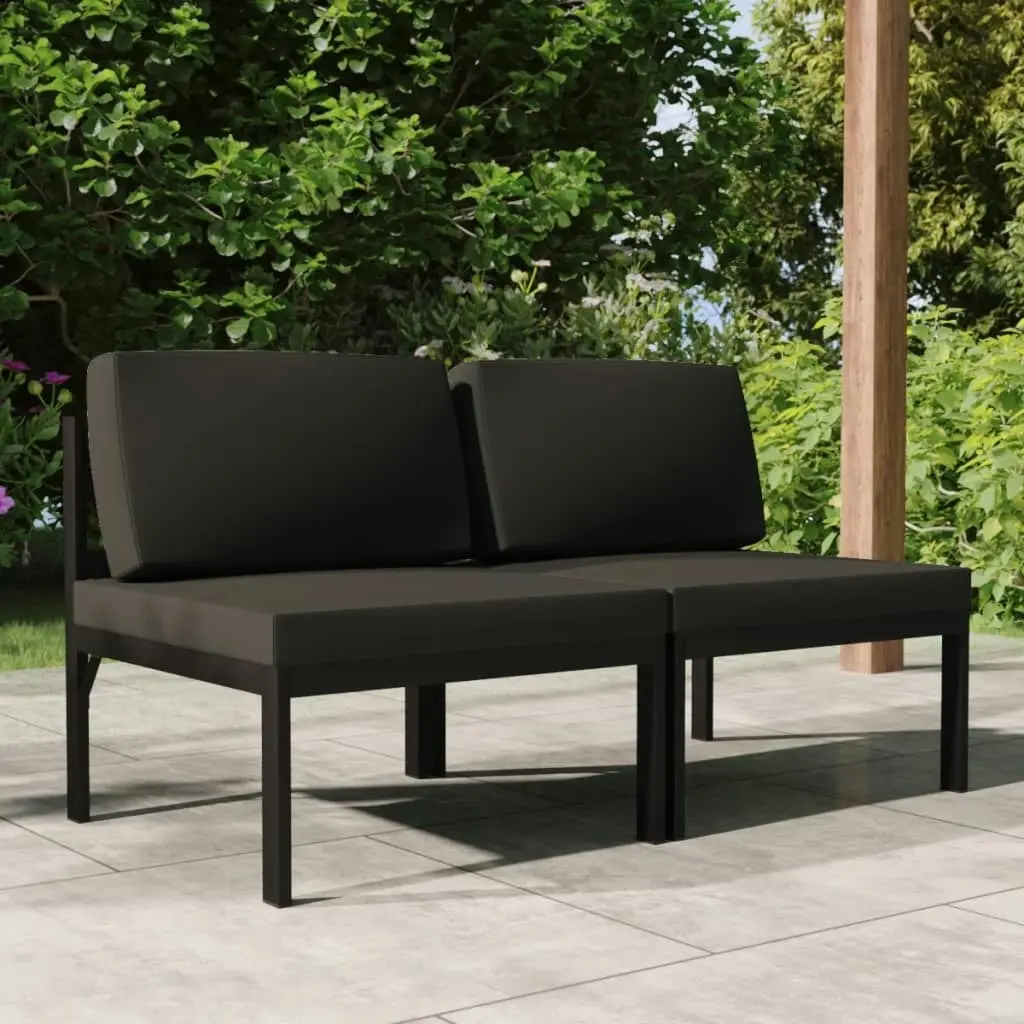 2-Seater Garden Sofa with Cushions Aluminium Anthracite 3107781