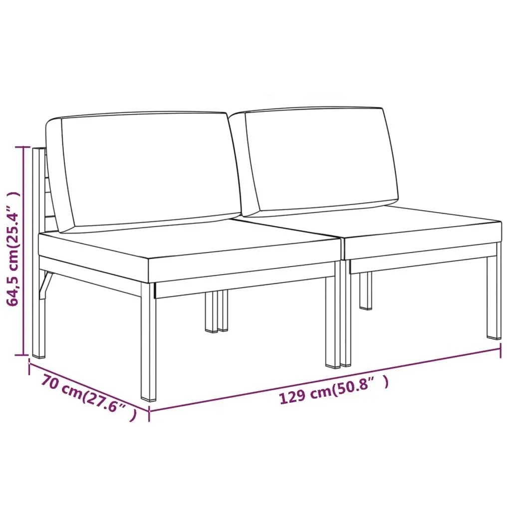 2-Seater Garden Sofa with Cushions Aluminium Anthracite 3107781