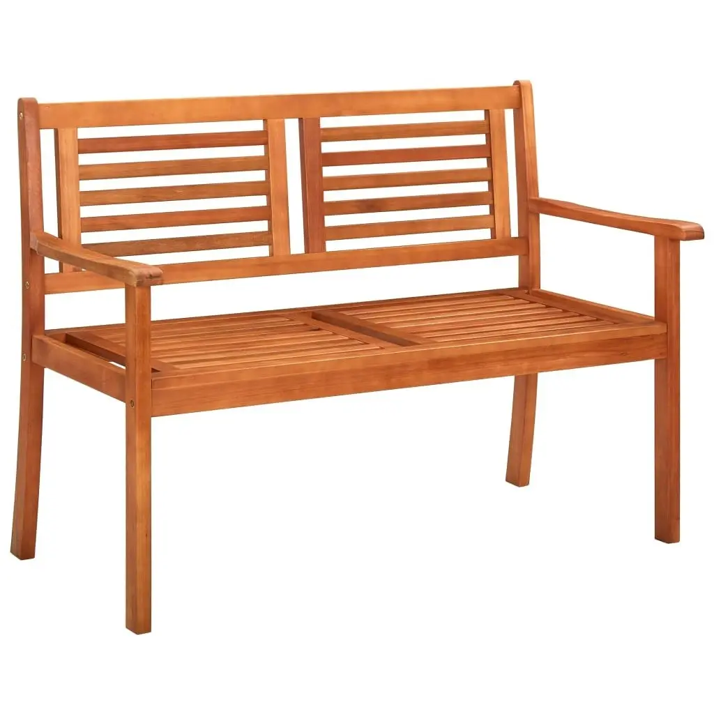 2-Seater Garden Bench with Cushion 120 cm Solid Eucalyptus Wood 3060970