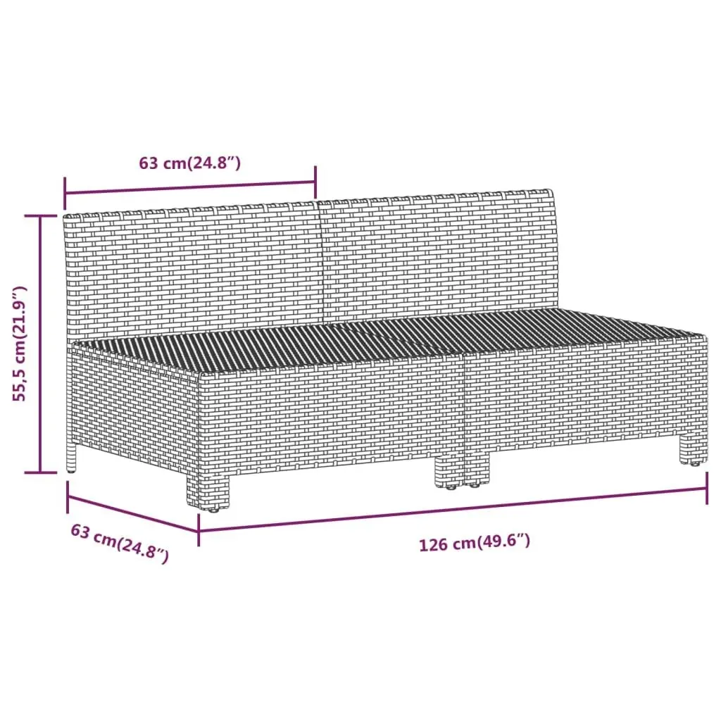 2-Seater Garden Sofa with Cushions Grey Poly Rattan 362691